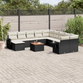 Set mit 14 Gartensofas mit schwarzen Kissen aus synthetischem Rattan von , Gartensets - Ref: Foro24-3257190, Preis: 734,02 €,...