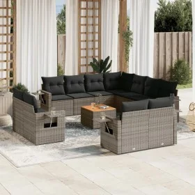 Set de sofás de jardín 12 pzas con cojines ratán sintético gris by , Garden sets - Ref: Foro24-3257159, Price: 847,19 €, Disc...