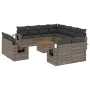 Set de sofás de jardín 12 pzas con cojines ratán sintético gris by , Garden sets - Ref: Foro24-3257159, Price: 847,19 €, Disc...