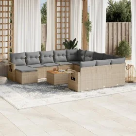 Gartensofa-Set mit 13-teiligen beigen Kissen aus PE-Rattan-Mischung. von , Gartensets - Ref: Foro24-3257200, Preis: 860,90 €,...