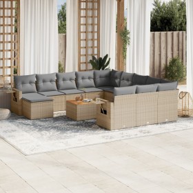 Juego de sofás jardín con cojines beige mezcla 13 pzas ratán PE by , Garden sets - Ref: Foro24-3257200, Price: 875,71 €, Disc...