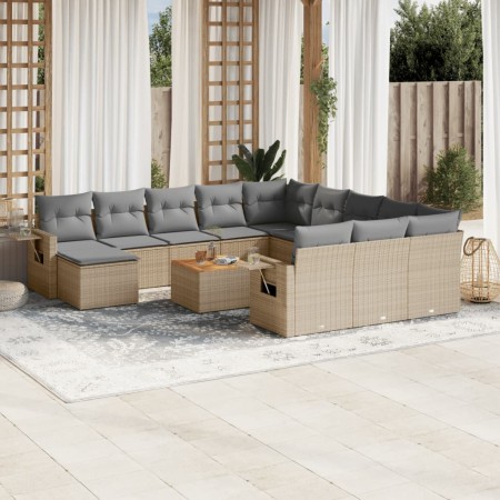 Juego de sofás jardín con cojines beige mezcla 13 pzas ratán PE by , Garden sets - Ref: Foro24-3257200, Price: 875,71 €, Disc...