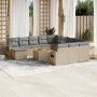 Juego de sofás jardín con cojines beige mezcla 13 pzas ratán PE by , Garden sets - Ref: Foro24-3257200, Price: 860,90 €, Disc...