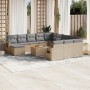 Juego de sofás jardín con cojines beige mezcla 13 pzas ratán PE by , Garden sets - Ref: Foro24-3257200, Price: 875,71 €, Disc...