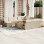 Set sofás de jardín con cojines 13 pzas ratán sintético beige de , Conjuntos de jardín - Ref: Foro24-3257199, Precio: 929,28 ...