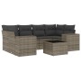 Set de sofás de jardín 7 piezas con cojines ratán PE gris by , Garden sets - Ref: Foro24-3254657, Price: 467,64 €, Discount: %