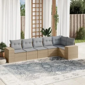 Gartensofa-Set mit 6-teiligen Kissen aus synthetischem Rattan in Beige. von , Gartensets - Ref: Foro24-3254926, Preis: 439,35...