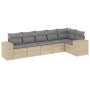 Gartensofa-Set mit 6-teiligen Kissen aus synthetischem Rattan in Beige. von , Gartensets - Ref: Foro24-3254926, Preis: 430,94...