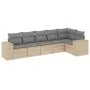 Gartensofa-Set mit 6-teiligen Kissen aus synthetischem Rattan in Beige. von , Gartensets - Ref: Foro24-3254926, Preis: 439,35...