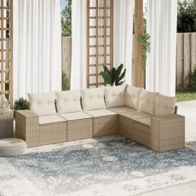Juego de sofás jardín con cojines 6 pzas ratán sintético beige by , Garden sets - Ref: Foro24-3254945, Price: 473,63 €, Disco...