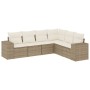 Gartensofa-Set mit 6-teiligen Kissen aus synthetischem Rattan in Beige. von , Gartensets - Ref: Foro24-3254945, Preis: 501,02...