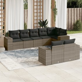 Gartensofagarnitur 8-teilig mit grauen Polstern aus synthetischem Rattan von , Gartensets - Ref: Foro24-3255157, Preis: 585,4...