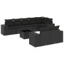 8-teiliges Gartensofa-Set und Kissen aus schwarzem Kunststoff-Rattan. von , Gartensets - Ref: Foro24-3255162, Preis: 639,50 €...
