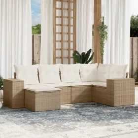 Gartensofa-Set mit 6-teiligen Kissen aus synthetischem Rattan in Beige. von , Gartensets - Ref: Foro24-3255195, Preis: 472,88...