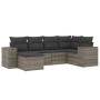 Set de muebles de jardín 6 pzas y cojines ratán sintético gris by , Garden sets - Ref: Foro24-3255197, Price: 392,31 €, Disco...