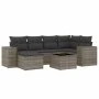Set de sofás de jardín 7 piezas con cojines ratán PE gris de , Conjuntos de jardín - Ref: Foro24-3255207, Precio: 445,84 €, D...