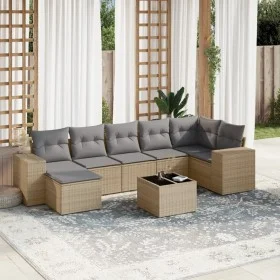 Juego de sofás de jardín con cojines beige 8 pzas ratán PE by , Garden sets - Ref: Foro24-3255226, Price: 531,80 €, Discount: %