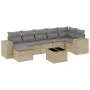 Gartensofagarnitur mit beigen Kissen, 8-teilig, aus PE-Rattan. von , Gartensets - Ref: Foro24-3255226, Preis: 530,54 €, Rabat...