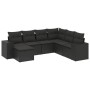 Set de comedor de jardín 7 pzas y cojines ratán sintético negro by , Garden sets - Ref: Foro24-3255232, Price: 468,03 €, Disc...