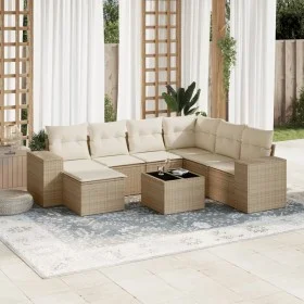 Juego de sofás de jardín con cojines beige 8 pzas ratán PE by , Garden sets - Ref: Foro24-3255245, Price: 566,23 €, Discount: %