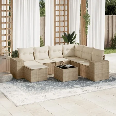 Gartensofagarnitur mit beigen Kissen, 8-teilig, aus PE-Rattan. von , Gartensets - Ref: Foro24-3255245, Preis: 567,36 €, Rabat...