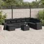 Set de sofás de jardín 8 piezas y cojines ratán sintético negro by , Garden sets - Ref: Foro24-3255302, Price: 568,14 €, Disc...
