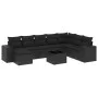 Set de sofás de jardín 8 piezas y cojines ratán sintético negro by , Garden sets - Ref: Foro24-3255302, Price: 568,14 €, Disc...