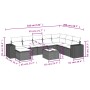 Set de sofás de jardín 8 piezas y cojines ratán sintético negro by , Garden sets - Ref: Foro24-3255302, Price: 575,91 €, Disc...