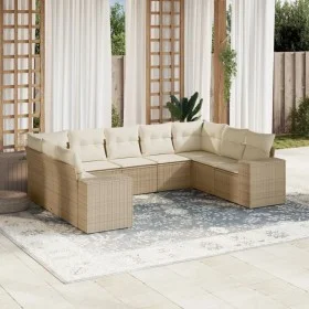Gartensofa-Set, 9-teilig, mit Kissen, aus synthetischem Rattan in Beige. von , Gartensets - Ref: Foro24-3255335, Preis: 675,5...
