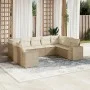 Set de sofás de jardín 9 pzas con cojines ratán sintético beige by , Garden sets - Ref: Foro24-3255335, Price: 675,57 €, Disc...