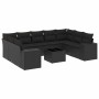 Set de sofás de jardín 10 pzas cojines ratán sintético negro by , Garden sets - Ref: Foro24-3255342, Price: 668,73 €, Discoun...
