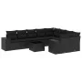 Set de sofás de jardín 10 pzas cojines ratán sintético negro de , Conjuntos de jardín - Ref: Foro24-3255382, Precio: 654,59 €...