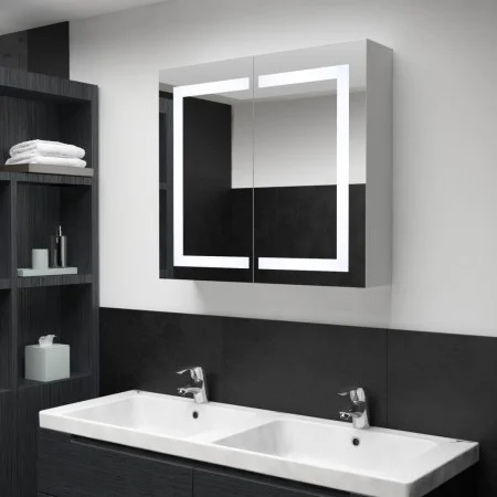 Mueble de baño con espejo LED 80x12,2x68 cm de vidaXL, Tocadores de baño - Ref: Foro24-285123, Precio: 155,70 €, Descuento: %