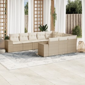 Juego de sofás jardín con cojines beige 10 pzas ratán sintético by , Garden sets - Ref: Foro24-3255425, Price: 677,94 €, Disc...