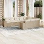 Juego de sofás jardín con cojines beige 10 pzas ratán sintético by , Garden sets - Ref: Foro24-3255425, Price: 677,94 €, Disc...