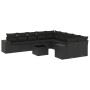 Set de sofás de jardín 11 pzas y cojines ratán sintético negro by , Garden sets - Ref: Foro24-3255452, Price: 693,20 €, Disco...