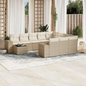 Set de sofás de jardín 11pzas con cojines ratán sintético beige by , Garden sets - Ref: Foro24-3255465, Price: 750,21 €, Disc...