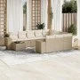 Set de sofás de jardín 11pzas con cojines ratán sintético beige by , Garden sets - Ref: Foro24-3255465, Price: 750,22 €, Disc...