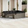 Gartensofagarnitur 11-teilig mit grauen Kissen aus synthetischem Rattan. von , Gartensets - Ref: Foro24-3255467, Preis: 672,9...