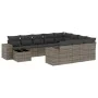 Gartensofagarnitur 11-teilig mit grauen Kissen aus synthetischem Rattan. von , Gartensets - Ref: Foro24-3255467, Preis: 672,9...