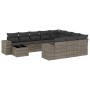 Set de sofás de jardín 11 pzas y cojines ratán sintético gris by , Garden sets - Ref: Foro24-3255467, Price: 650,34 €, Discou...