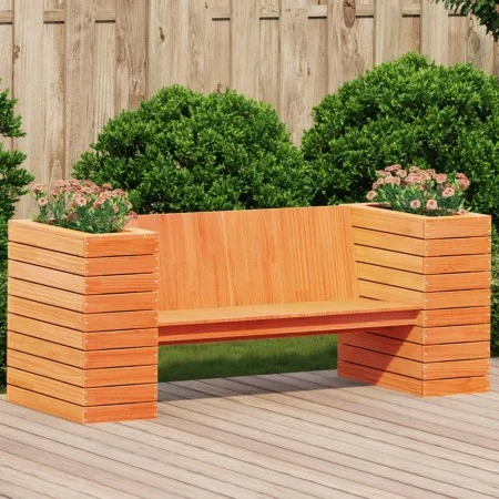 Banco con jardineras madera de pino marrón cera 167,5x60x65 cm de , Sofás de exterior - Ref: Foro24-844643, Precio: 210,08 €,...