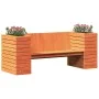 Banco con jardineras madera de pino marrón cera 167,5x60x65 cm de , Sofás de exterior - Ref: Foro24-844643, Precio: 210,08 €,...