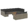 Set de sofás de jardín 14 pzas con cojines ratán sintético gris by , Garden sets - Ref: Foro24-3226466, Price: 820,49 €, Disc...