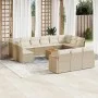 Set sofás de jardín 14 pzas con cojines ratán sintético beige by , Garden sets - Ref: Foro24-3226464, Price: 929,89 €, Discou...
