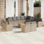 Set sofás jardín 14 pzas y cojines ratán sintético beige mezcla by , Garden sets - Ref: Foro24-3226535, Price: 906,04 €, Disc...