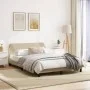 Bed frame with cream-colored fabric headboard 120x200 cm by , Beds and slatted bases - Ref: Foro24-373150, Price: 163,36 €, D...