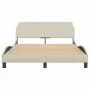 Bed frame with cream-colored fabric headboard 120x200 cm by , Beds and slatted bases - Ref: Foro24-373150, Price: 163,36 €, D...