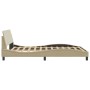 Bed frame with cream-colored fabric headboard 120x200 cm by , Beds and slatted bases - Ref: Foro24-373150, Price: 152,10 €, D...