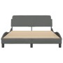 Bed frame with dark gray fabric headboard 140x200 cm by , Beds and slatted bases - Ref: Foro24-373186, Price: 144,91 €, Disco...